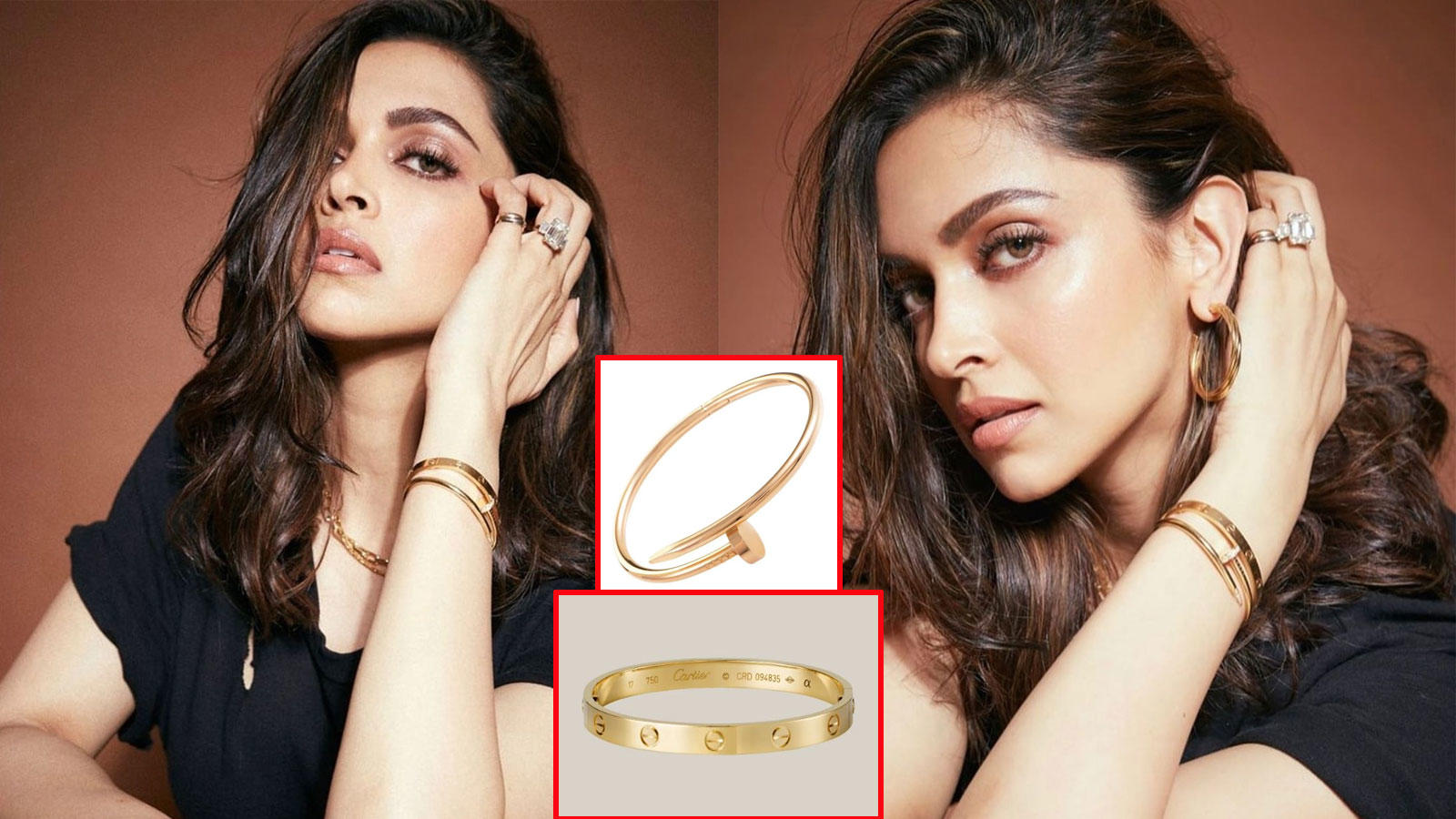 Deepika Padukone's gold bracelets come with a price tag of over Rs 4.5 lakh  respectively | Hindi Movie News - Bollywood - Times of India