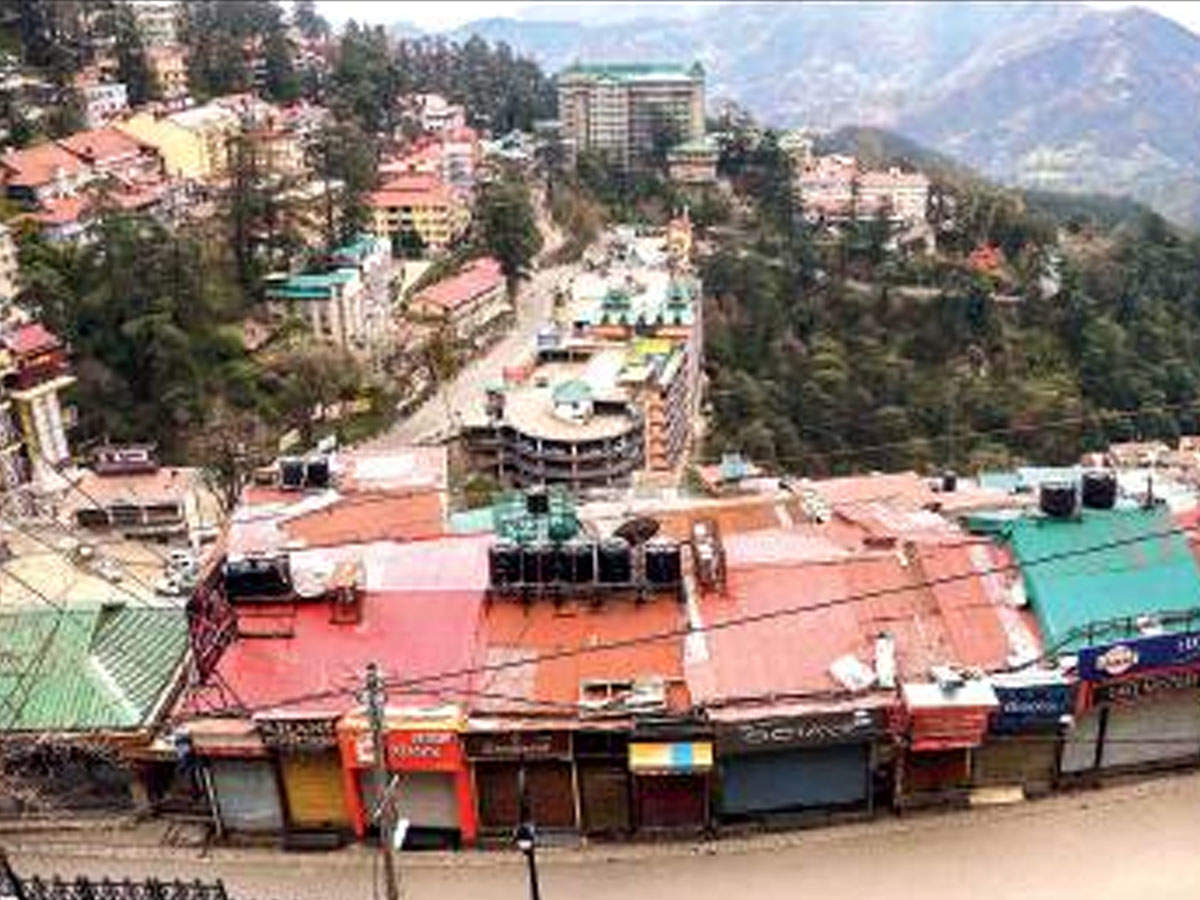 A deserted view of the city during a nationwide lockdown in the wake of coronavirus pandemic, in Shimla, Monday