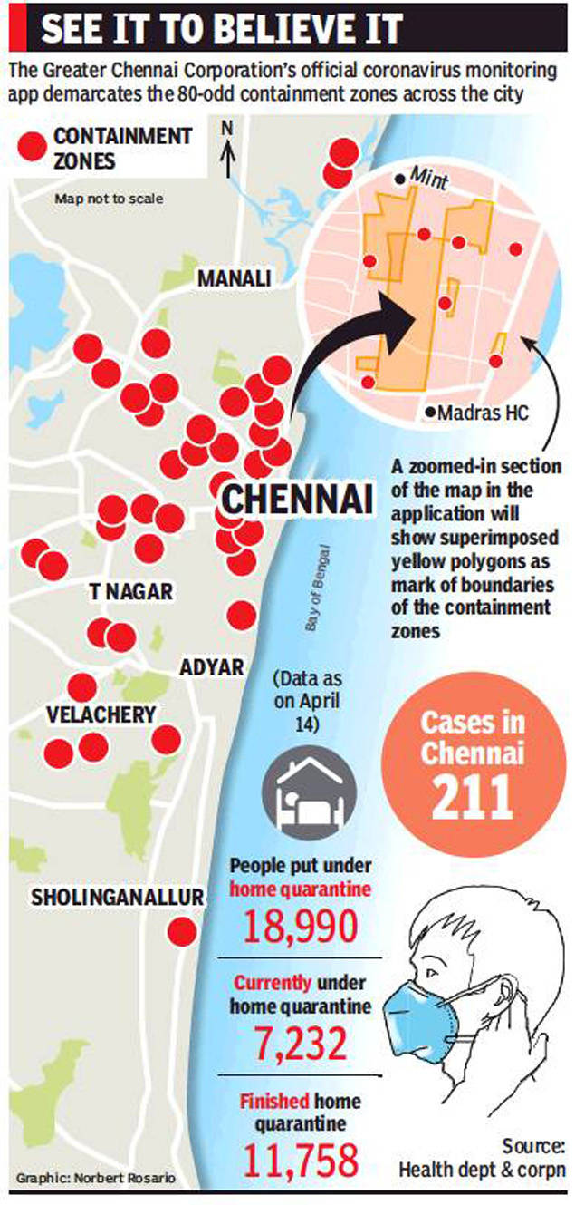 Chennai Containment Areas Want To Locate A Containment Zone Tap Greater Chennai Corporation S Corona App Chennai News Times Of India