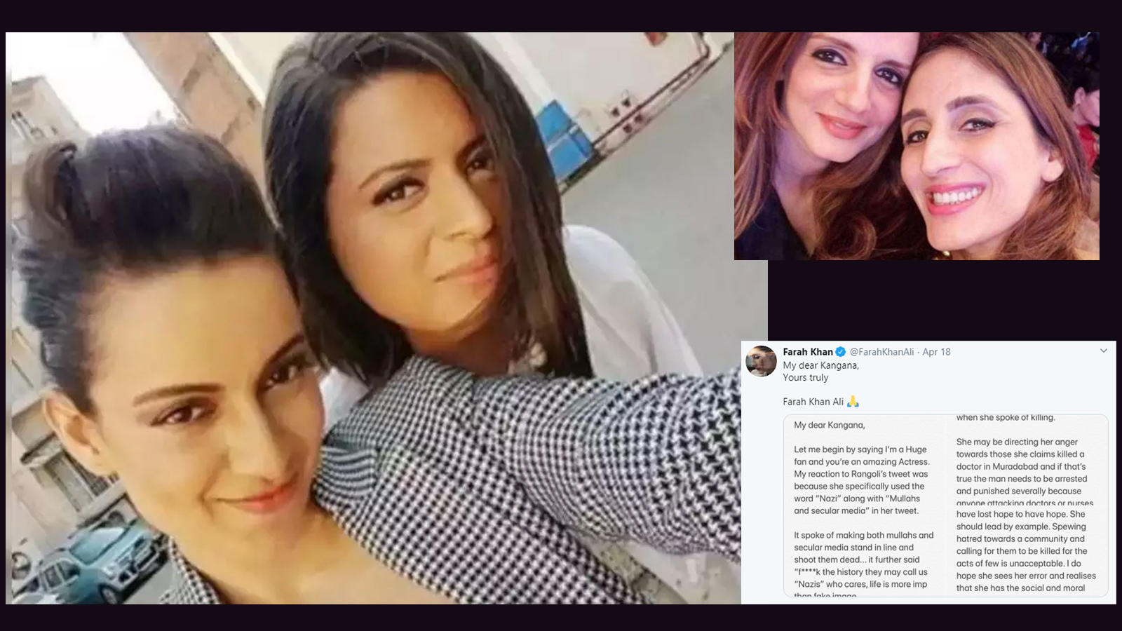 Sussanne Khan S Sister Farah Khan Gives A Savage Reply To Kangana Ranaut On Defending Rangoli Chandel For Twitter Ban Hindi Movie News Bollywood Times Of India