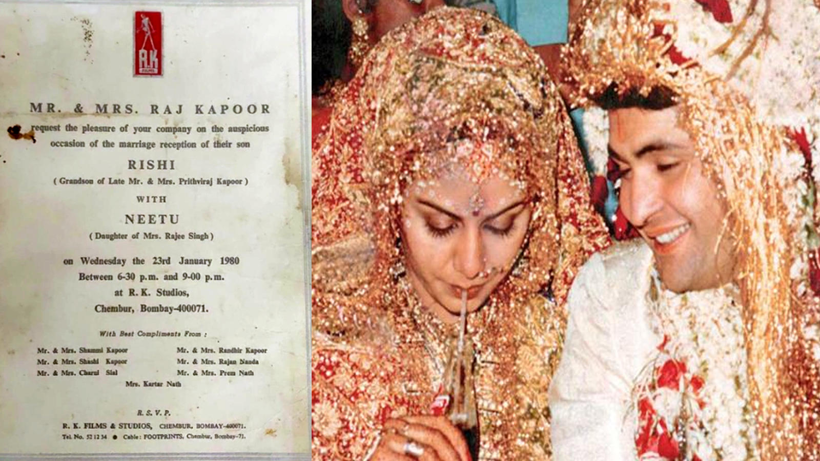 Rishi Kapoor And Neetu Singh S Wedding Invite Goes Viral Hindi