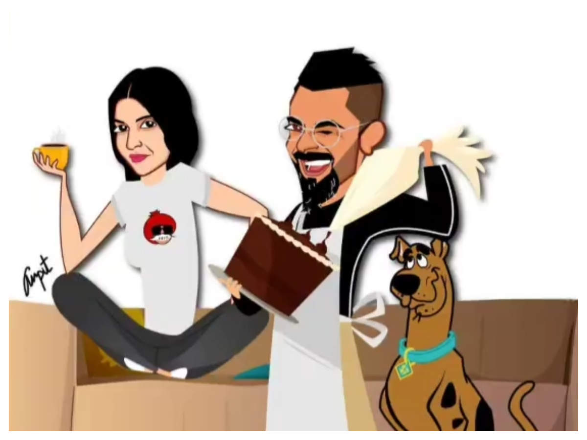 You just cannot get over this lovely caricature of Anushka Sharma and Virat  Kohli | Hindi Movie News - Times of India