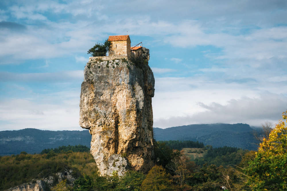 Georgia’s Katskhi Pillar is one of the world’s most isolated and highest church and monastery