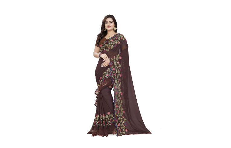 ruffle saree amazon