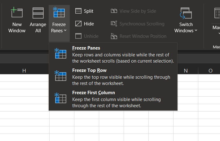 freeze cells in excel for mac