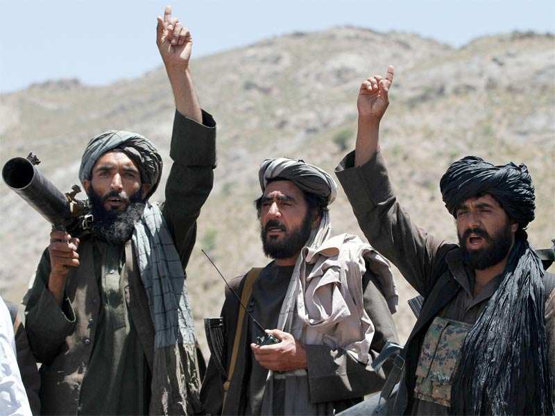 A file photo of Taliban fighters.