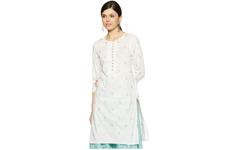 white kurta design for girl