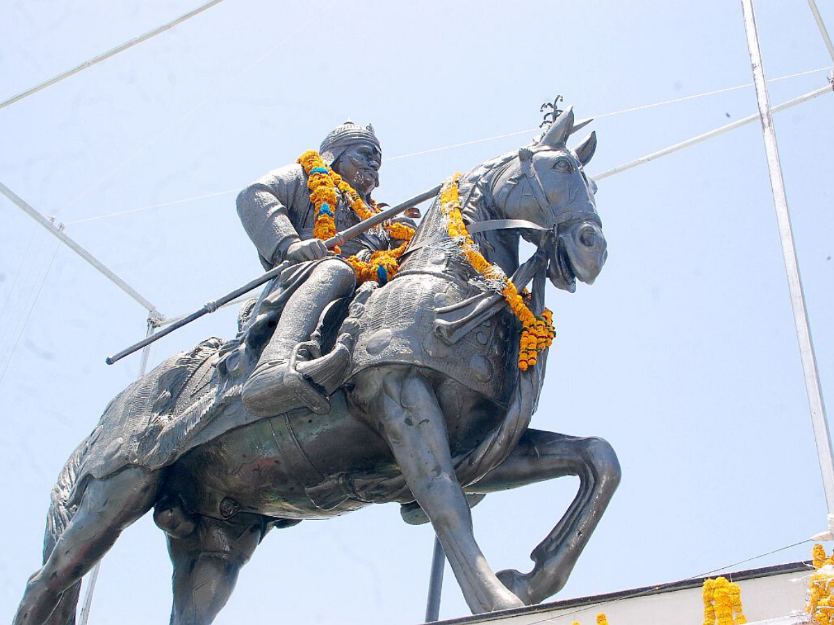 A statue of Maharana Pratap at Pratapgarh in Rajasthan.