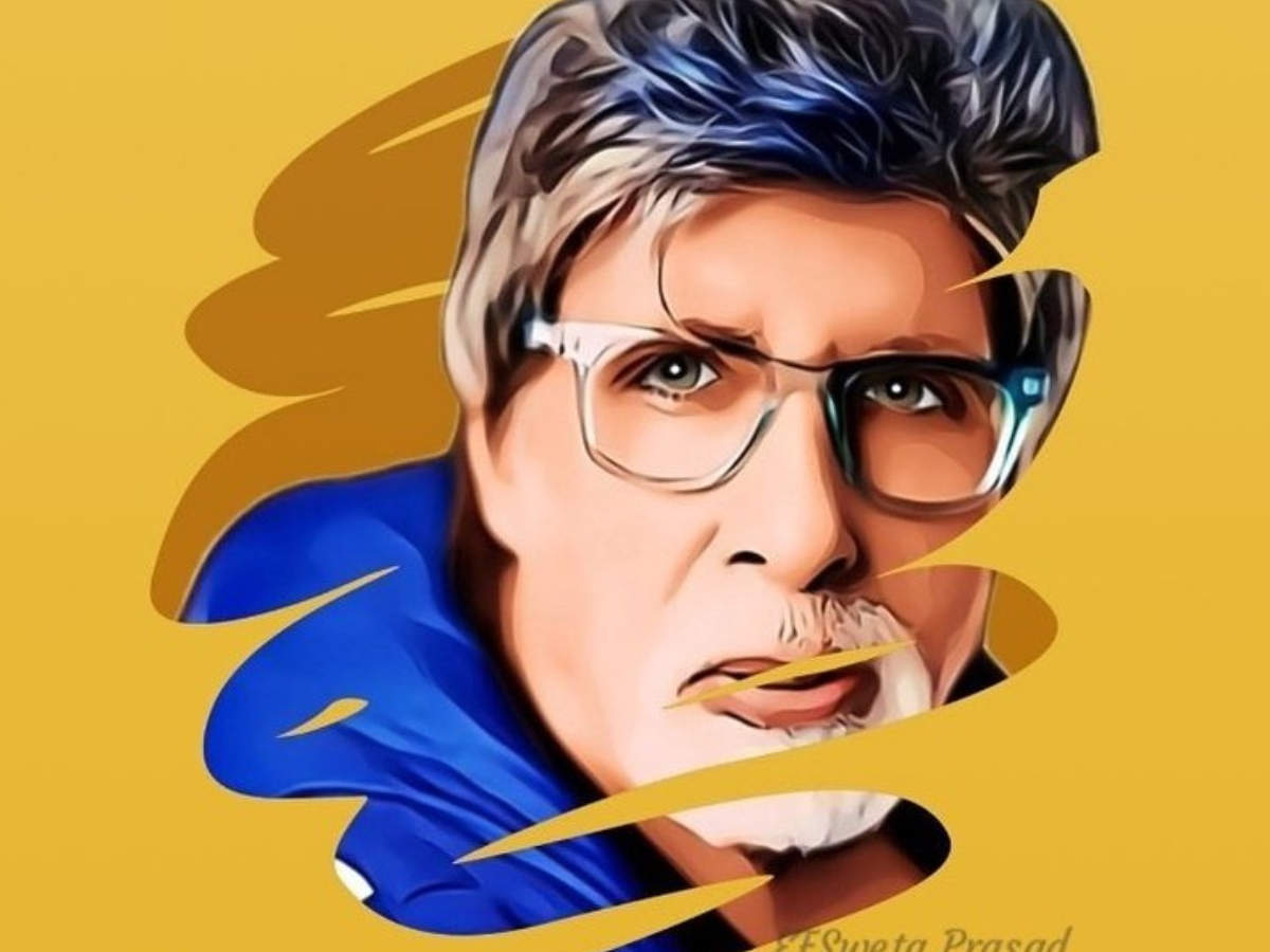 Following up with social media trends, Amitabh Bachchan shares an animated  portrait with a quote on life | Hindi Movie News - Times of India