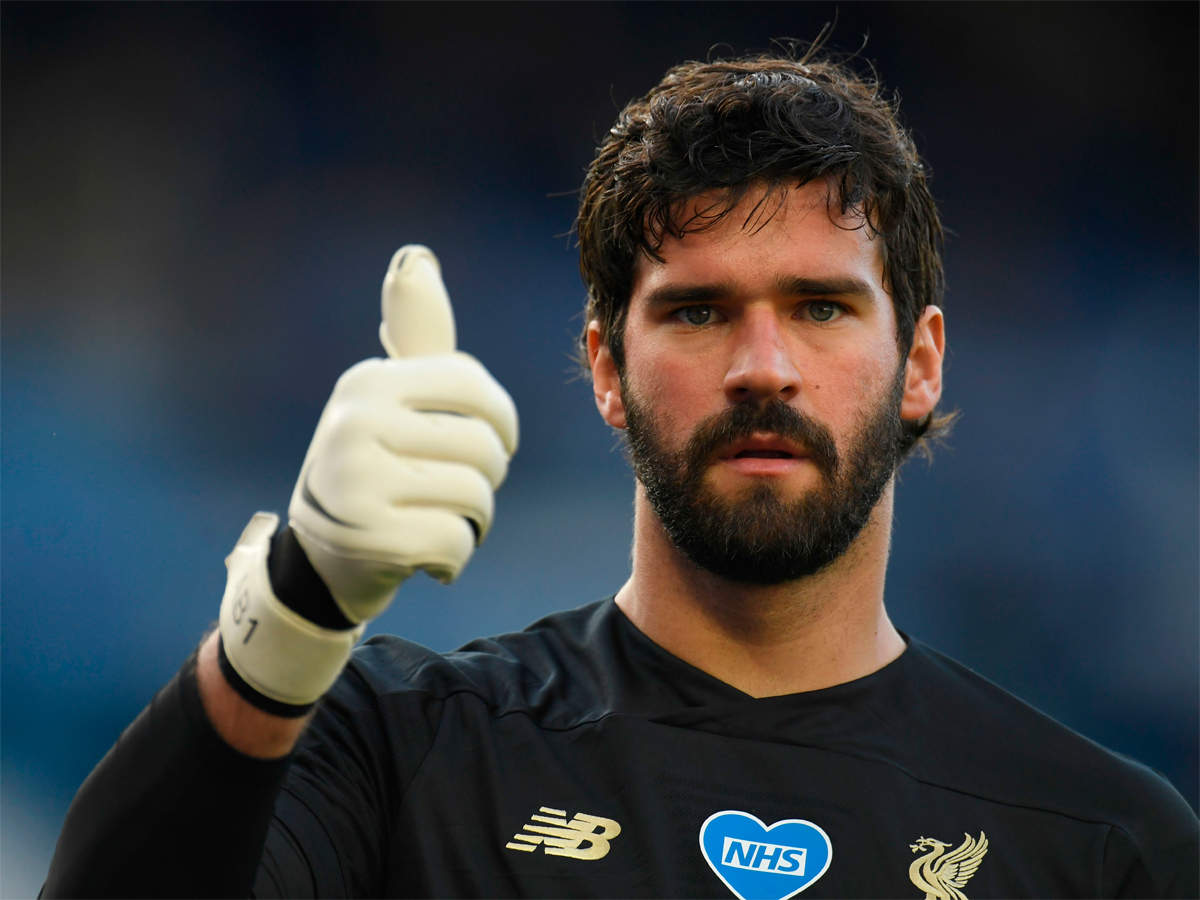 Alisson Becker of Brazil poses during the official FIFA World Cup