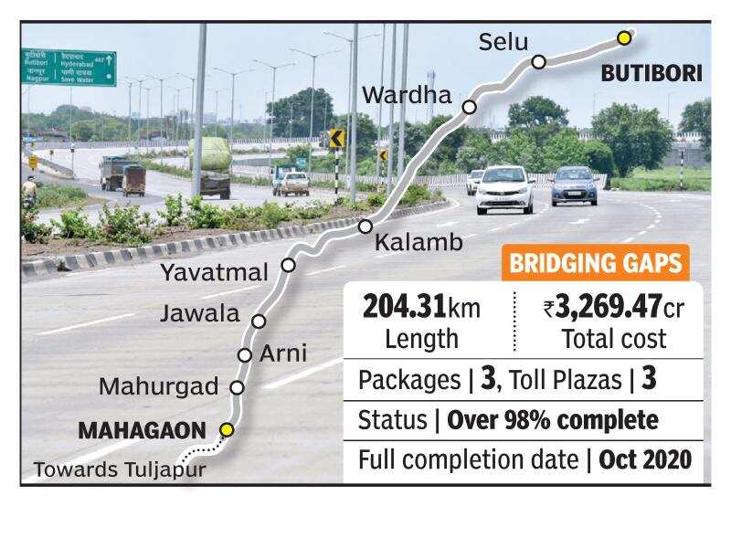 Ahmedabad To Nagpur Distance By Road Butibori-Yavatmal 4-Lane Cement Road Almost Ready | Nagpur News - Times Of  India