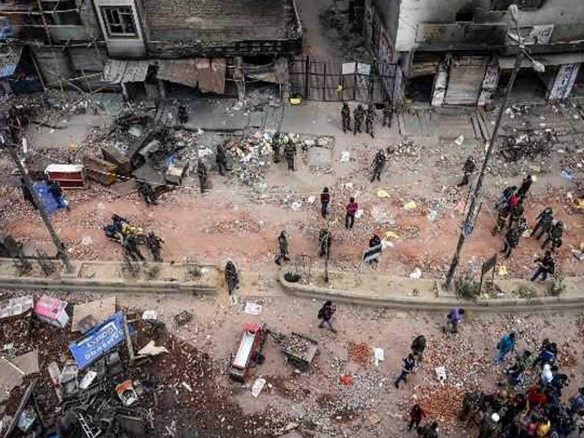 A view of riot hit area in Delhi (AFP Photo)