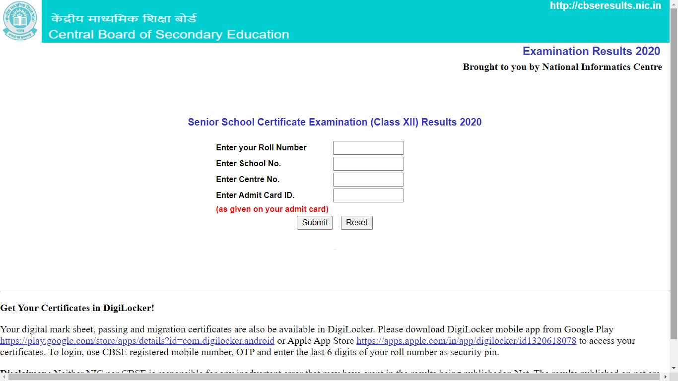 CBSE 12th results 2020 declared on cbseresults.nic.in, result link available now