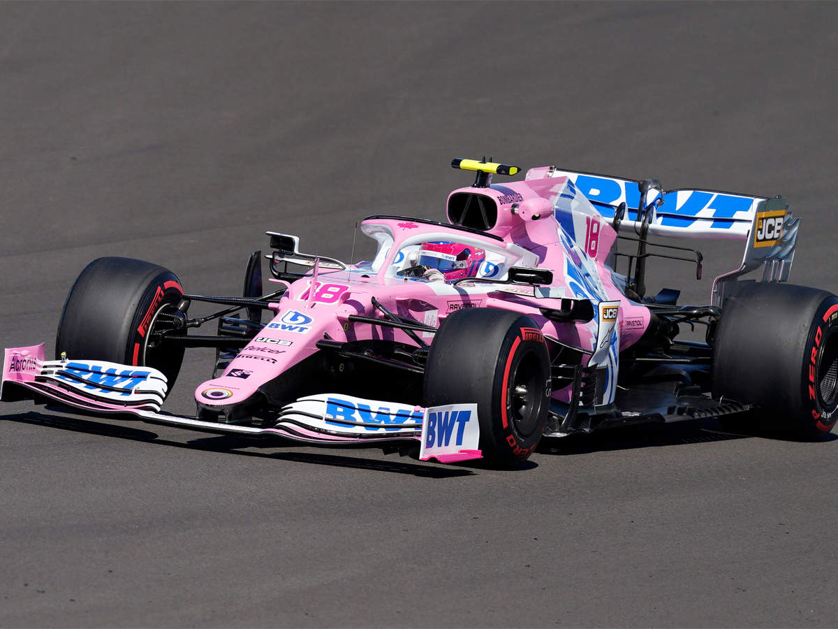 Racing Point's Canadian driver Lance Stroll steers his car. (AFP Photo)