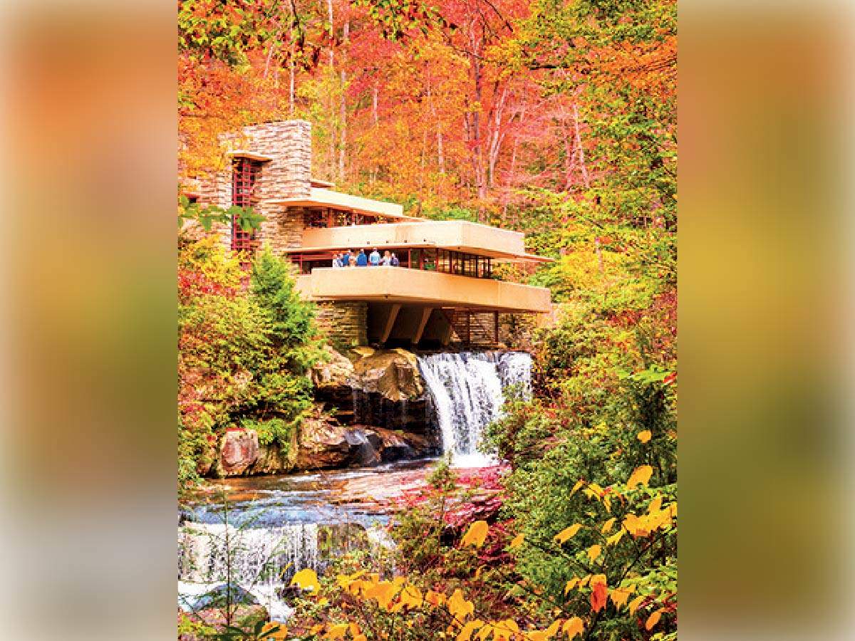 EVERGREEN FALLINGWATER: American architect Frank Lloyd Wright’s iconic 1935 building, oriented towards the sun, using natural elements for heating and cooling and woven into the landscape, is an example of organic architecture or living in harmony with nature. (Picture courtersy: IStock)