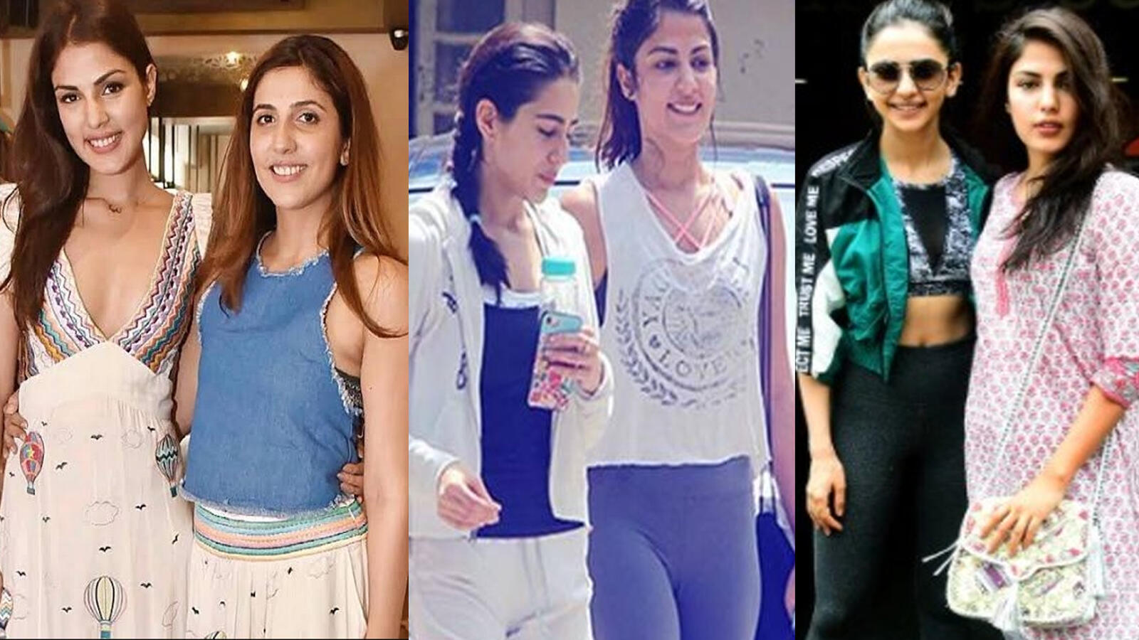 Rhea Chakraborty's old pictures with Sara Ali Khan and Rakul Preet Singh go viral on the internet | Hindi Movie News - Times of India