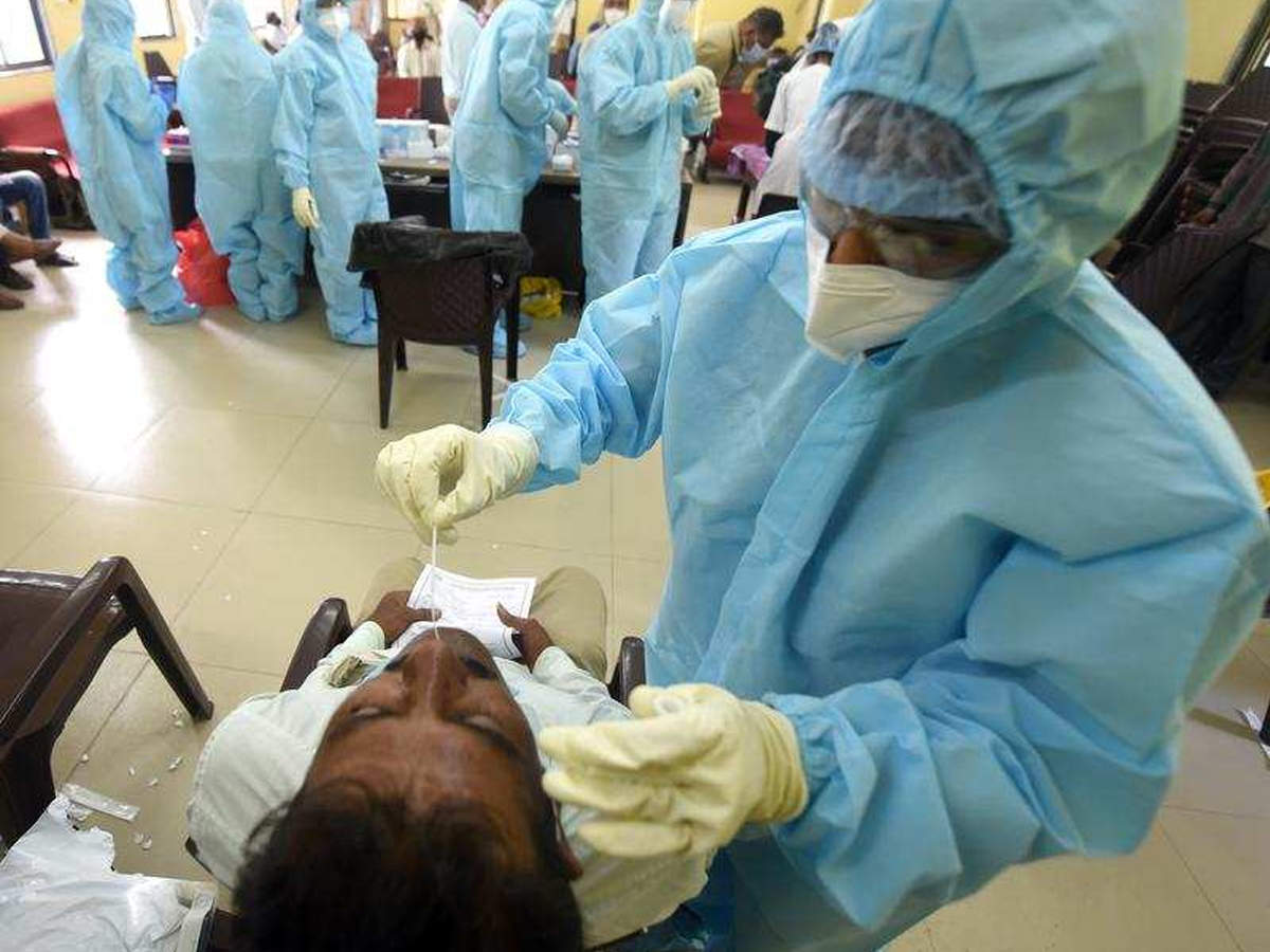 A medical team testing AMTS staff for Covid at Jamalpur (file photo)