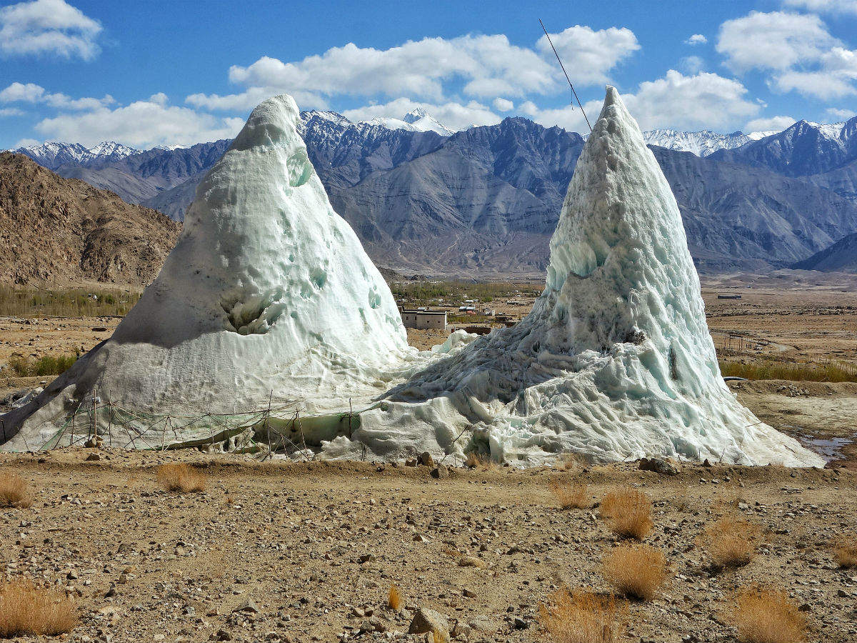 The innovative Ice Stupas of Ladakh, solving water crisis in the Himalayas