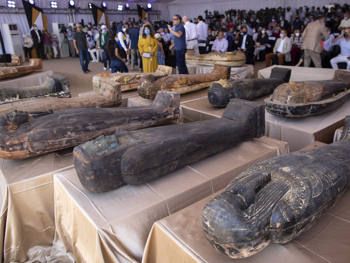 Egypt unveils coffins buried 2,500 years ago - Times of India