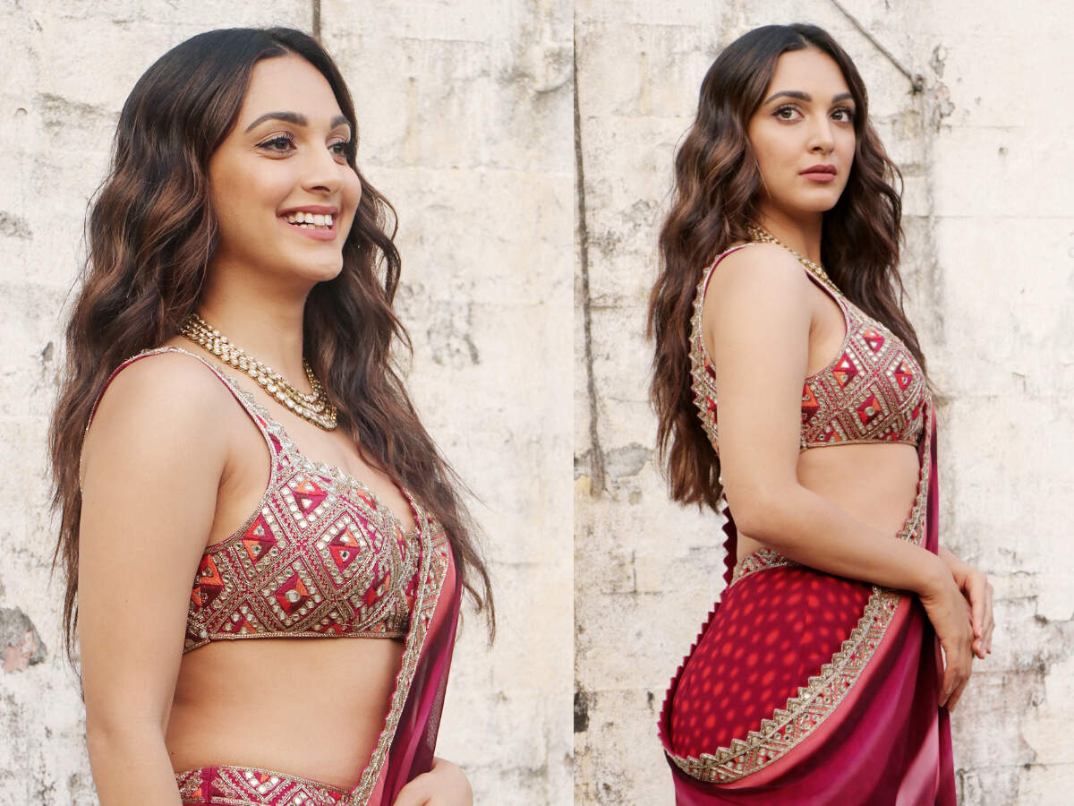 Kiara Advani just wore a sharara set as a sari and it could be your Karwa  Chauth outfit this year - Times of India