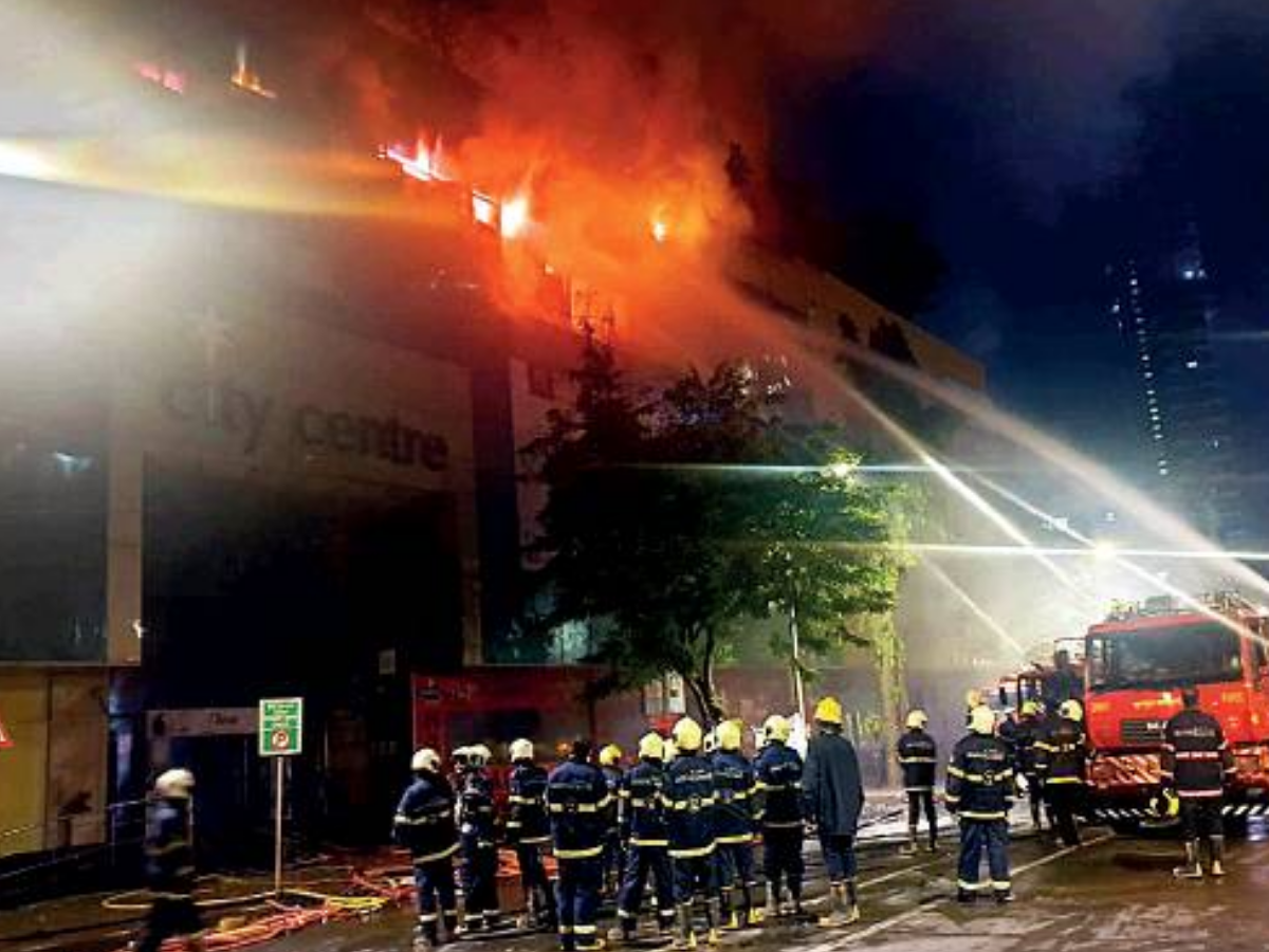 While the fire on the front portion of the mall is under control, it was spreading at the back of the building, which adjoins the podium parking of the 55-floor Orchid Tower.
