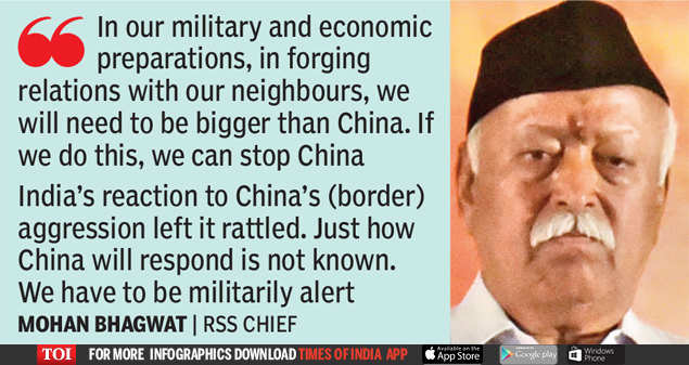 Mohan Bhagwat: India's reaction to aggression left China rattled | India  News - Times of India