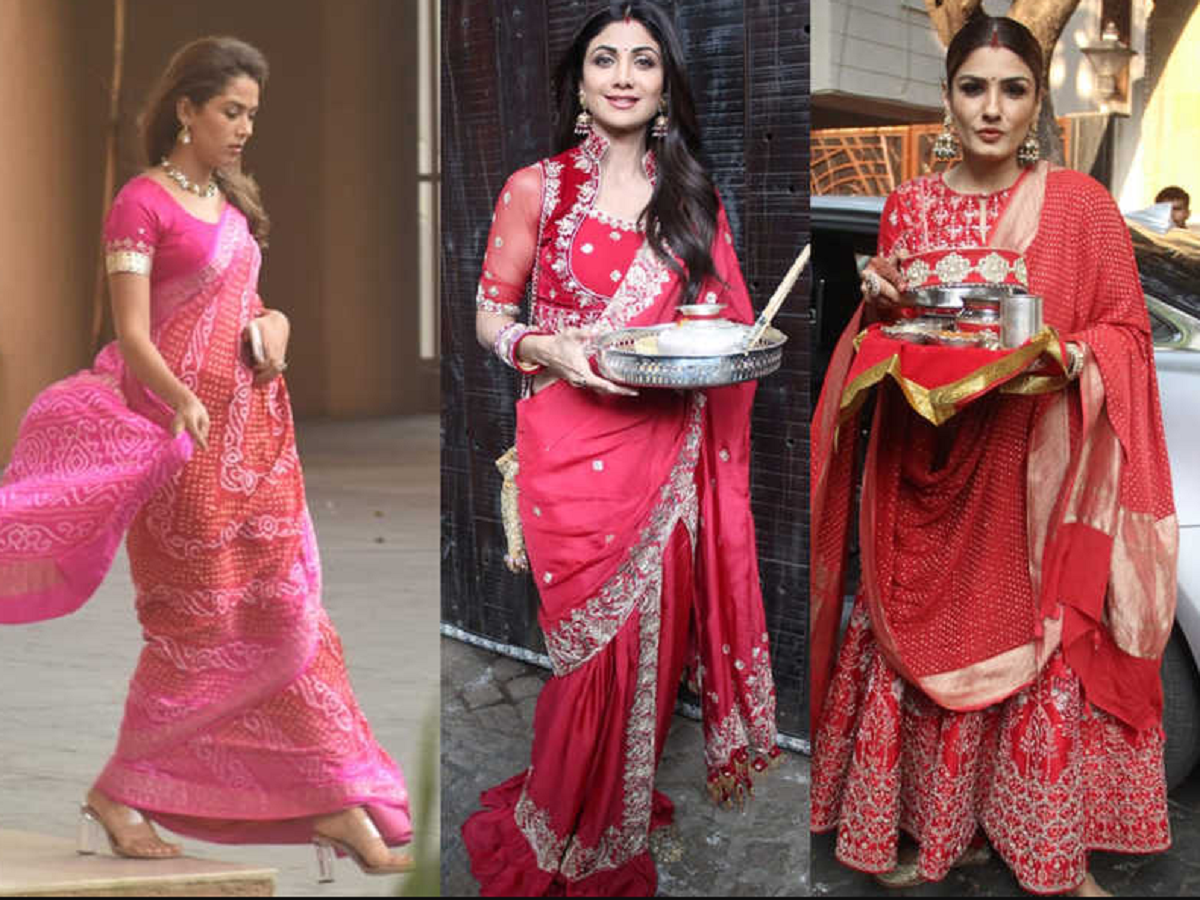 Karwa Chauth Sarees: Beautiful red ...