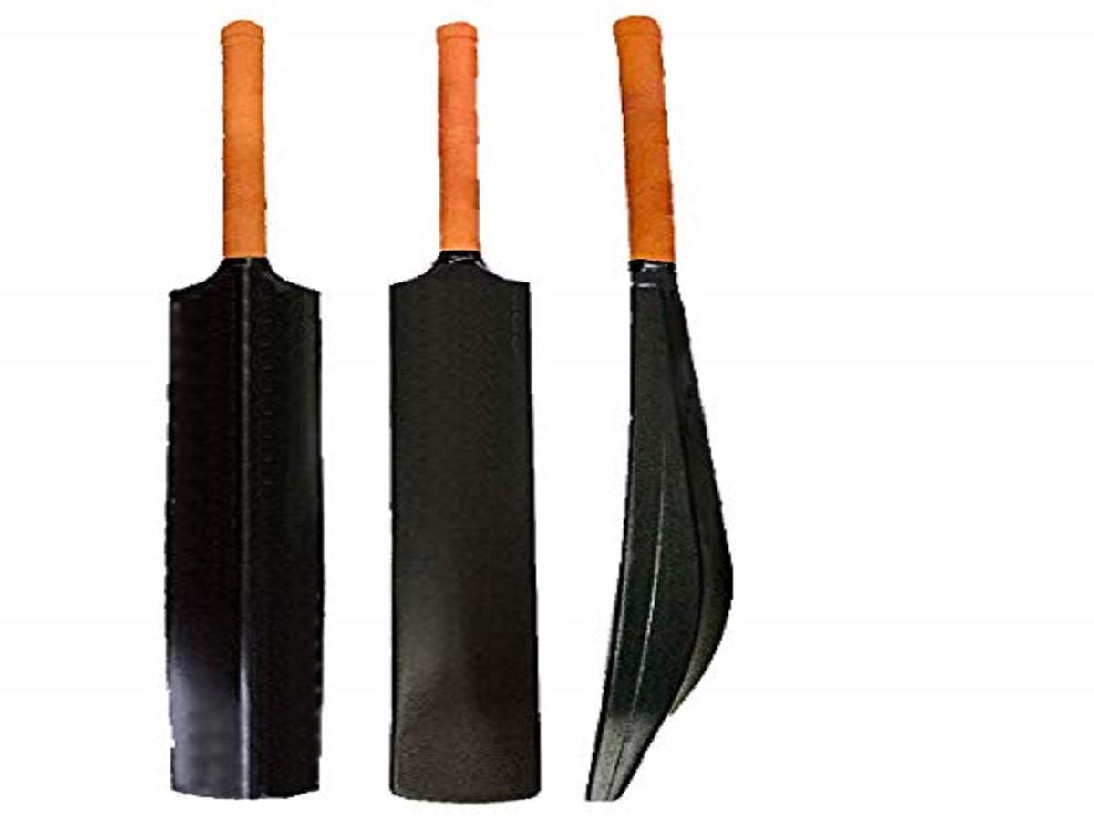 SUNLEY Sarthak Men's Hard Plastic Alloy Cricket Bat Full Size, Black 