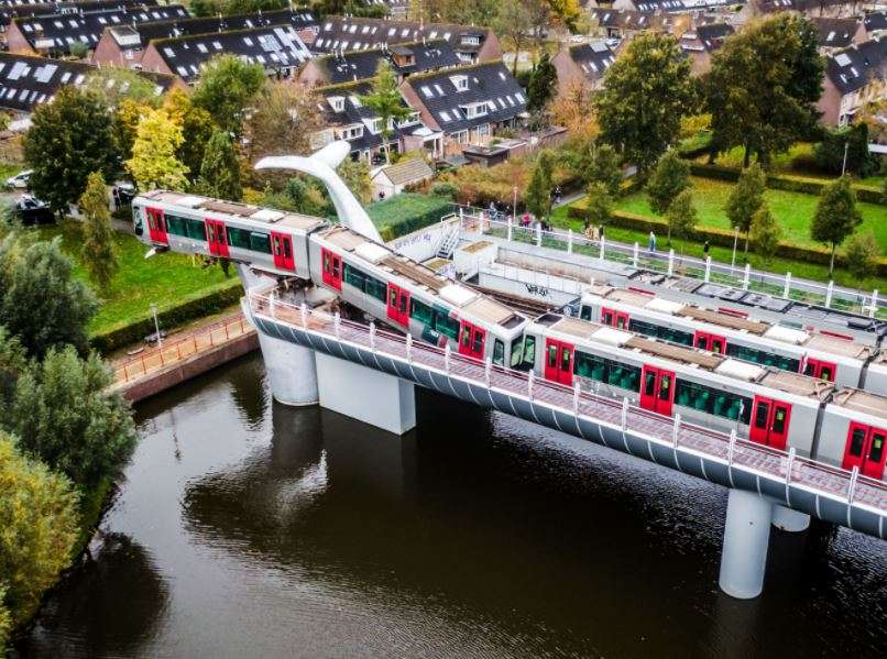 What a fluke: Dutch whale tail sculpture catches metro train - Times of  India