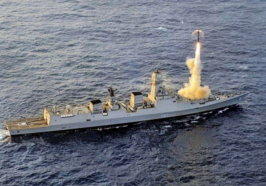 File Photo of BrahMos Supersonic Cruise Missile, as it is successfully Test Fired from Indian Navy’s Stealth Destroyer, INS Chennai (ANI)