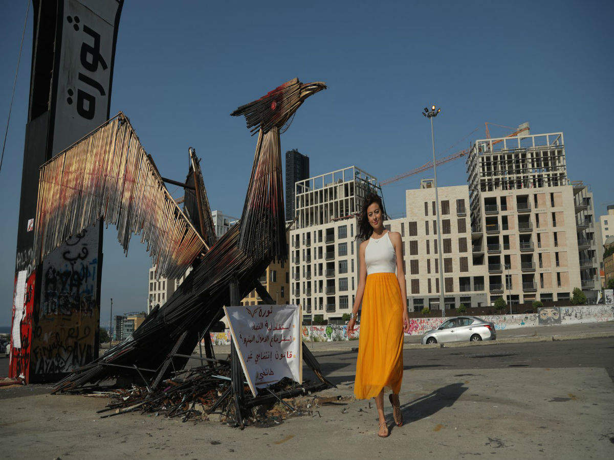 Lebanese artist Hayat Nazer creates a symbol of hope from August 4 Beirut blast debris