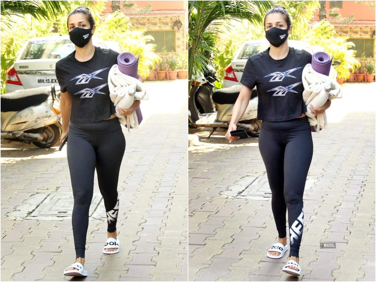 Malaika Arora looks RAVISHING in her hottest yoga outfit till date; slays  it in shimmery tights [View Pics]