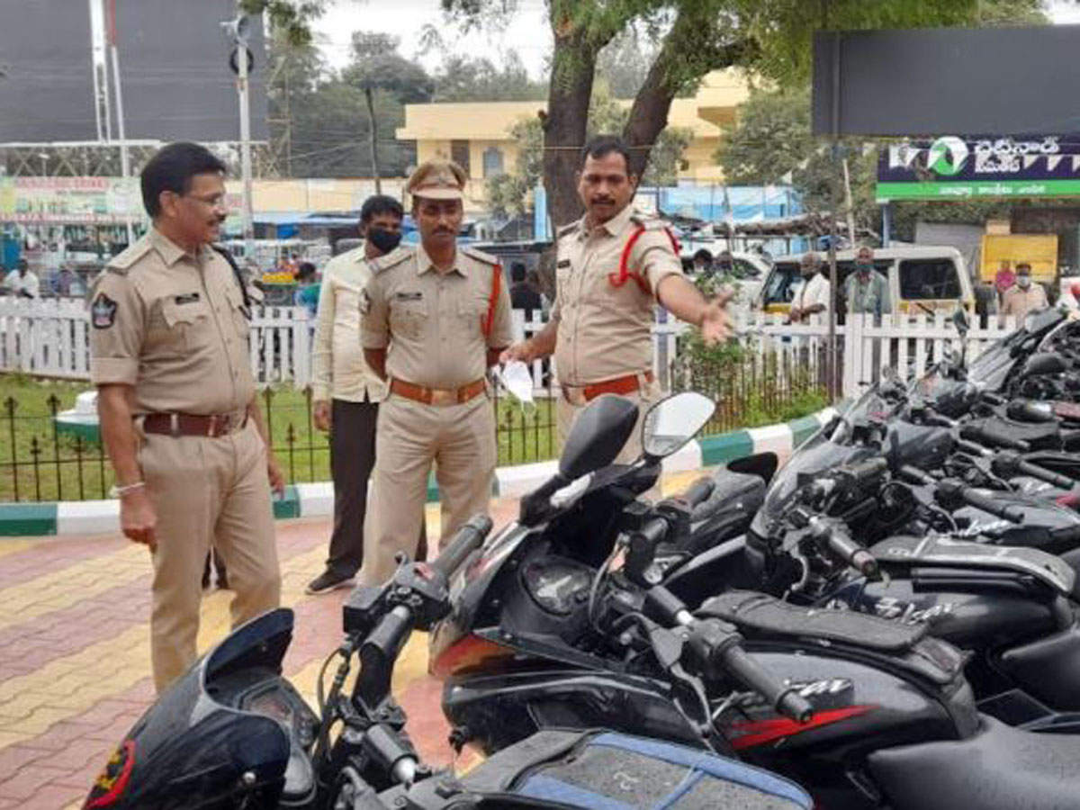 The police were conducting vehicular checks near NTR housing colony junction when a person who saw police checks tried to evade them and abscond. 
