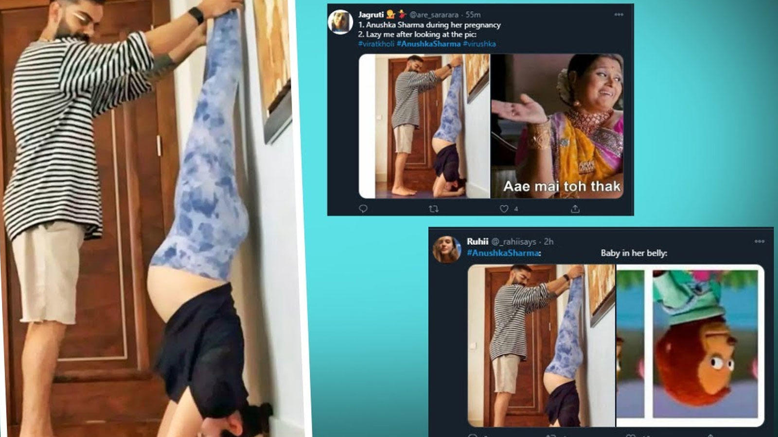 Pregnant Anushka Sharma Performing Shirshasana Pose With Hubby Virat Kohli Triggers Meme Fest On Social Media Hindi Movie News Bollywood Times Of India pregnant anushka sharma performing shirshasana pose with hubby virat kohli triggers meme fest on social media