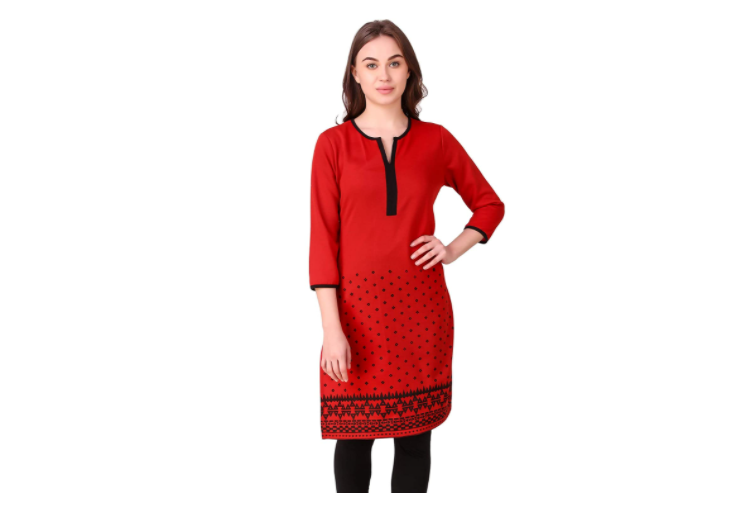 red kurtis for ladies