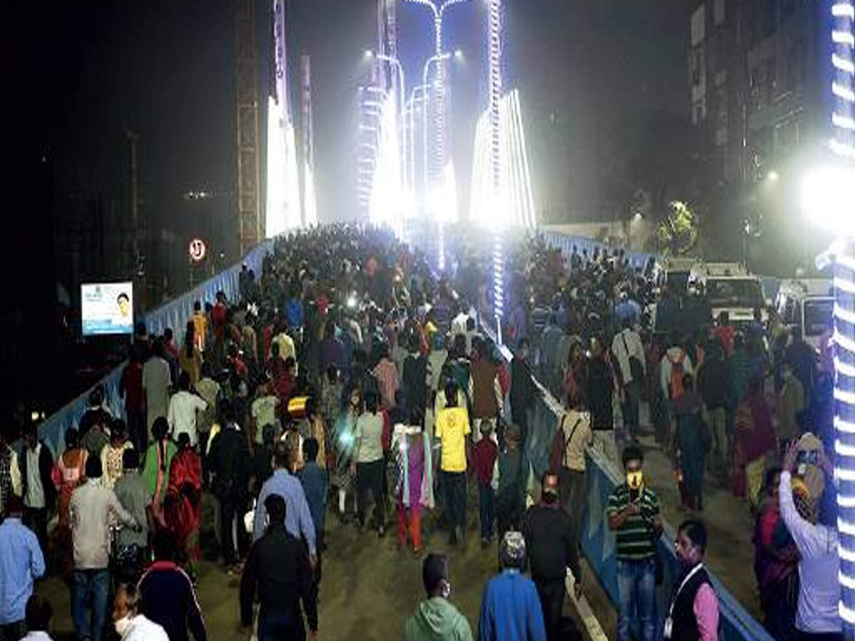 Locals took over the bridge after CM Mamata Banerjee took a stroll after inaugurating it