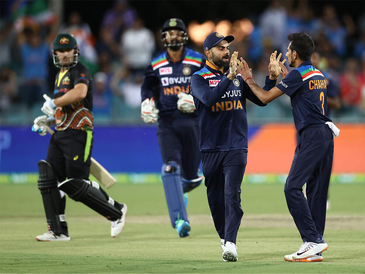 India vs Australia 1st T20I Live Score Updates: India off to cautious start against Australia in Canberra : OVERS 2.3: FOUR! - The Times of India