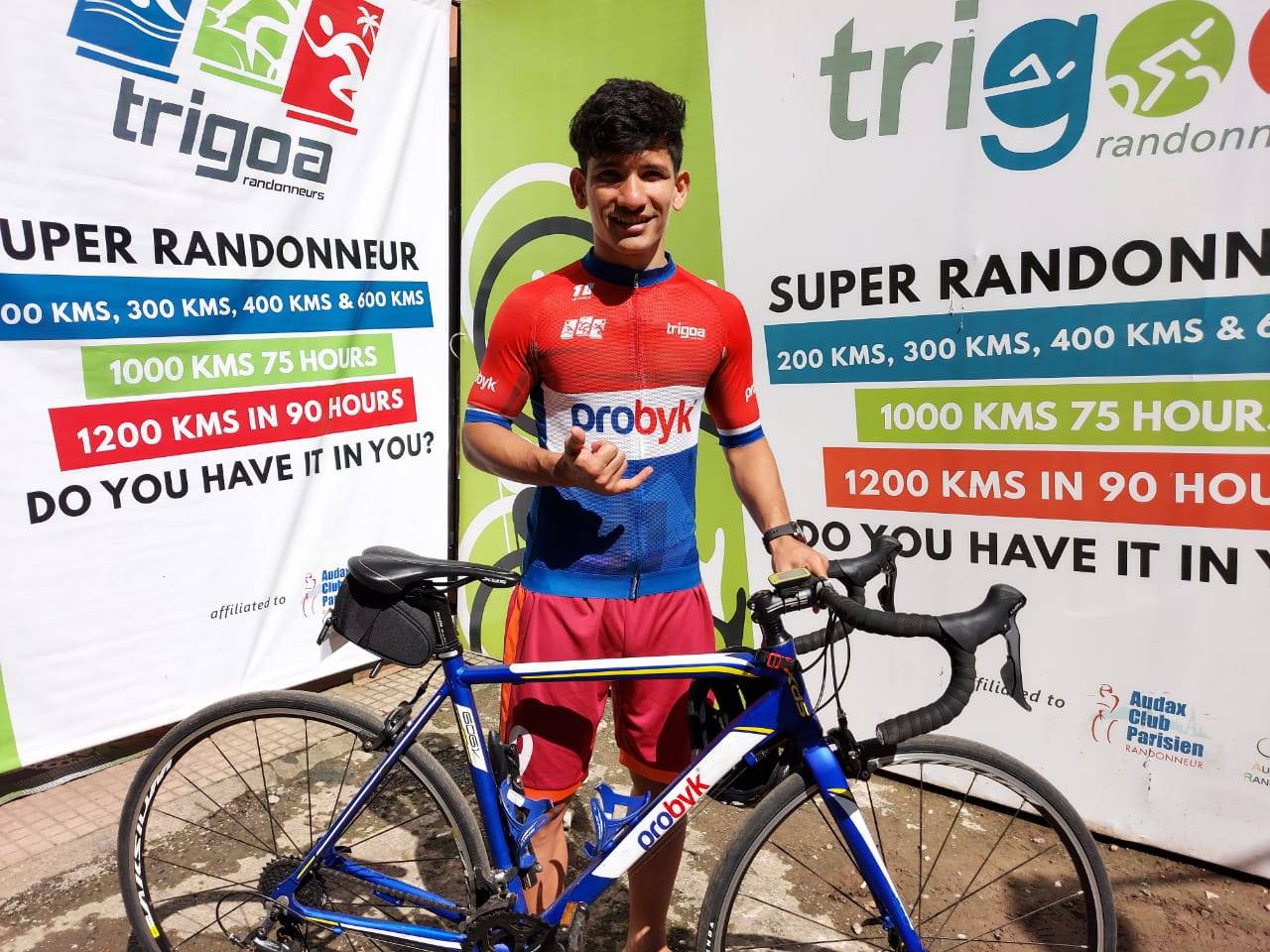 Prakash Khatri ( 26) completed Tri Goa's 150km cycle ride in 5 hours 47 mins.
