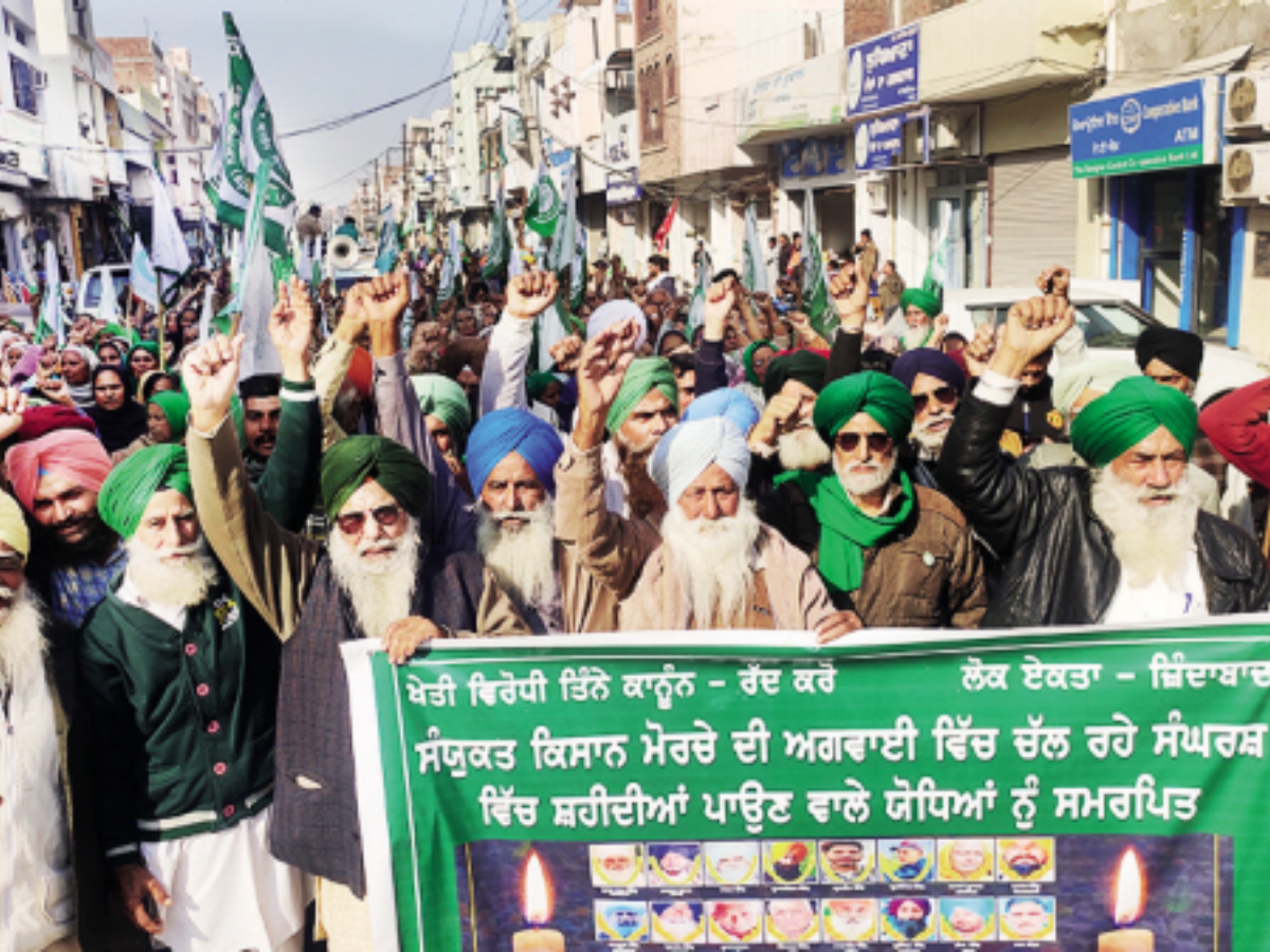 Farmers take out rememberance protests in Bathinda on Sunday