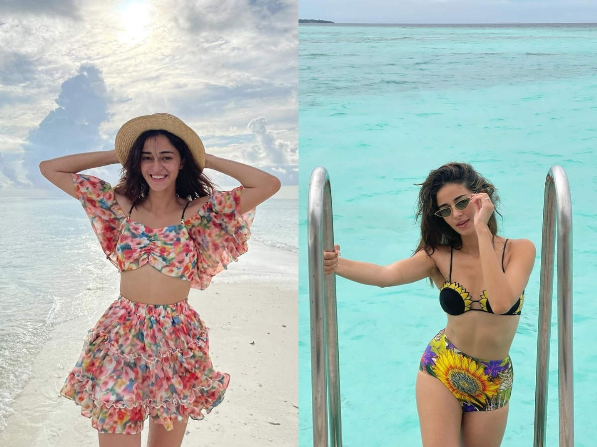 From bikini to bodycon dress: Ananya Panday&#39;s vacation wardrobe is full of colours - Times of India