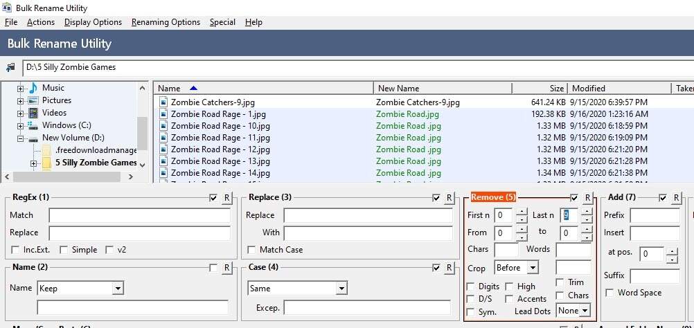 How to rename multiple files quickly