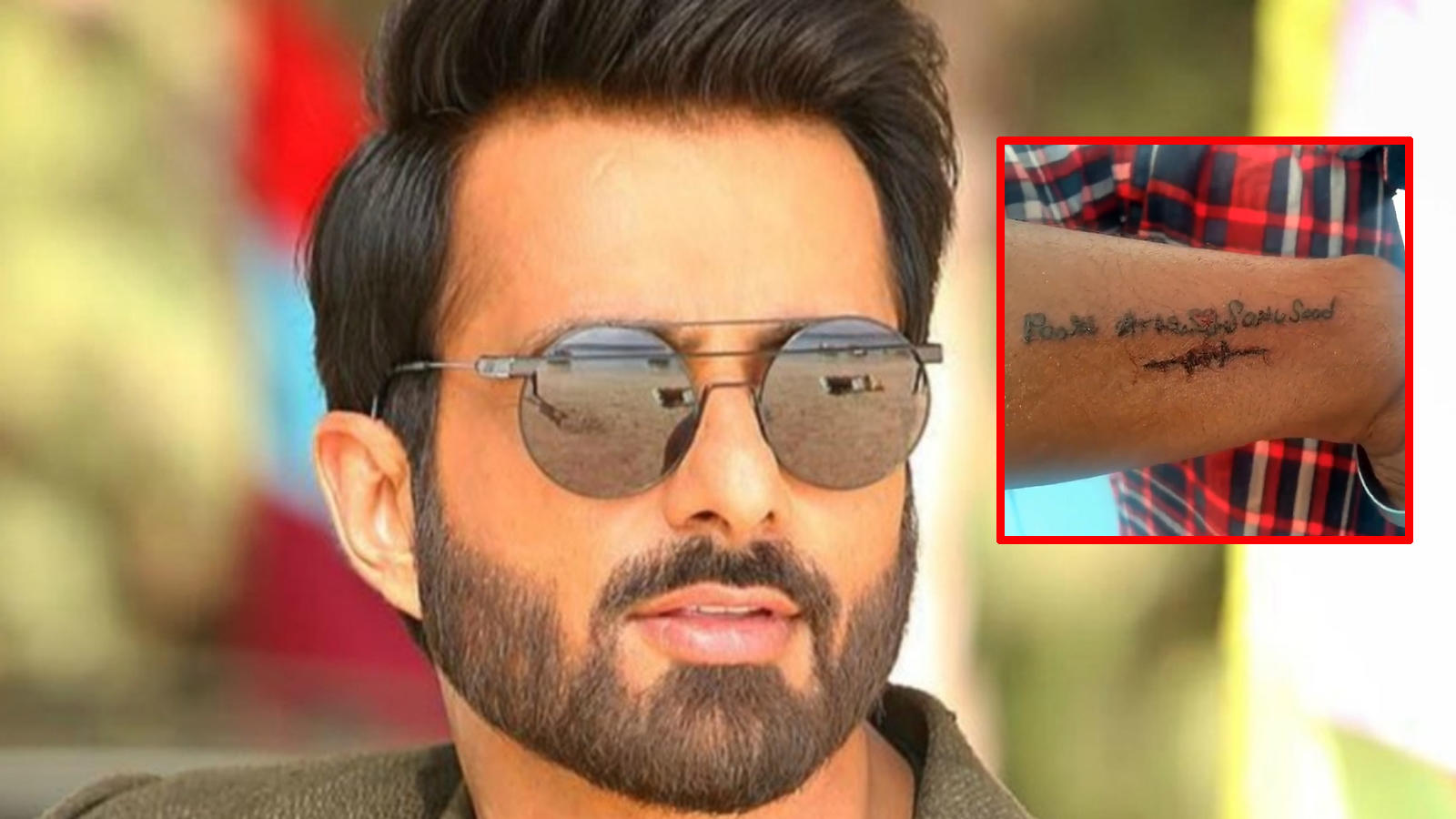 Sonu Sood Receives Beautiful Gesture From A Fan As He Gets The Actor S Name Inked On His Hand Hindi Movie News Bollywood Times Of India