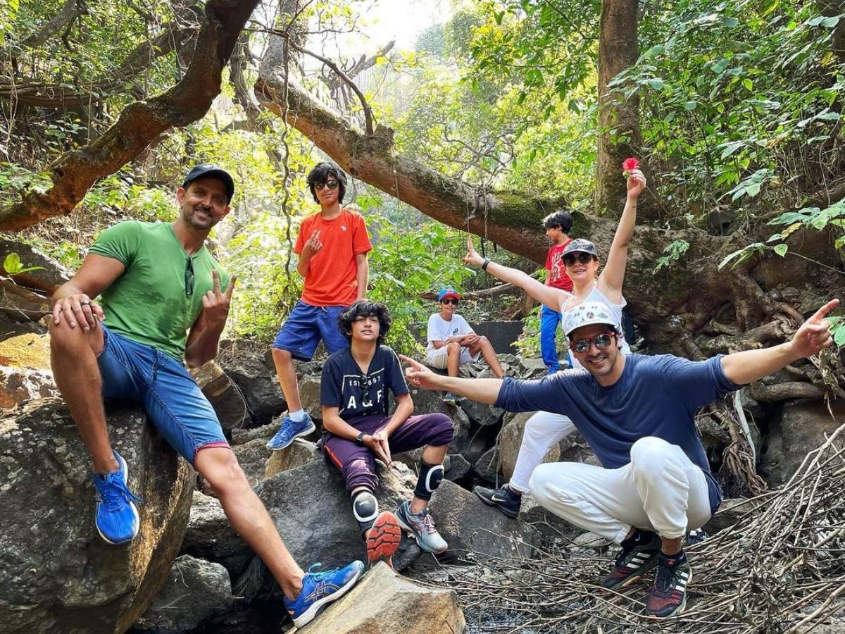 Hrithik Roshan Shares A Happy Picture From His Trekking Trip With Hrehaan And Hridhaan Hindi Movie News Times Of India