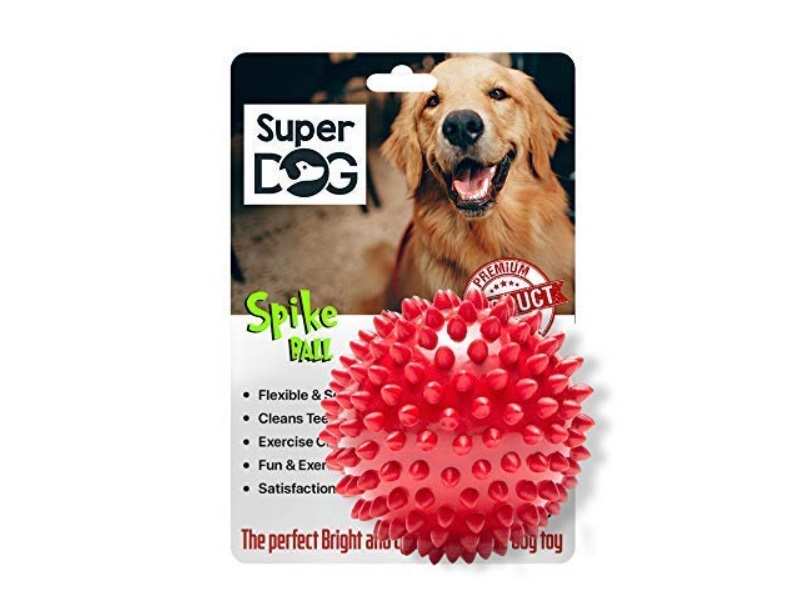 dog toy with spiky ball inside