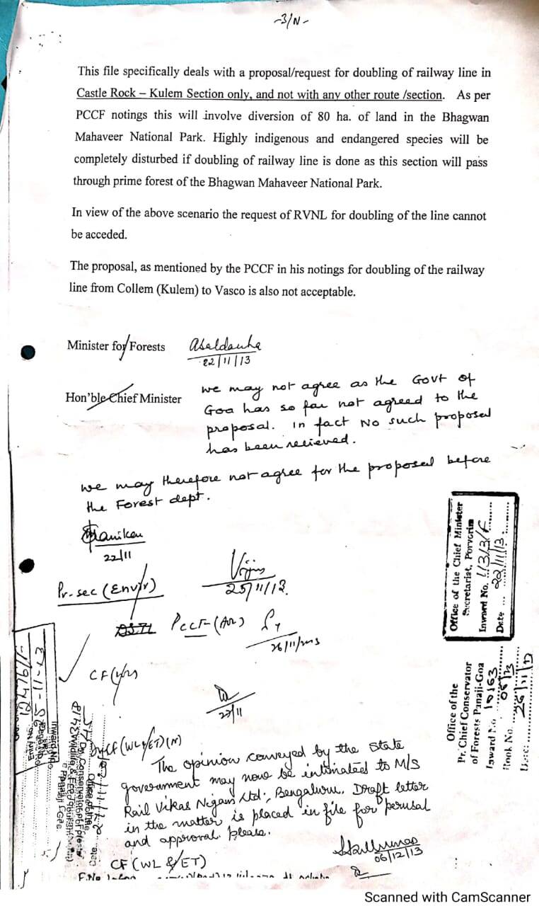 Former CM Parrikar was against double-tracking as it would destroy the biodiversity hotspot at Mollem