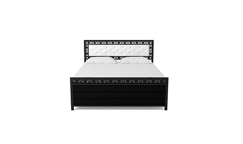 King Size Iron Bed With Storage Flash, King Size Iron Bed With Storage