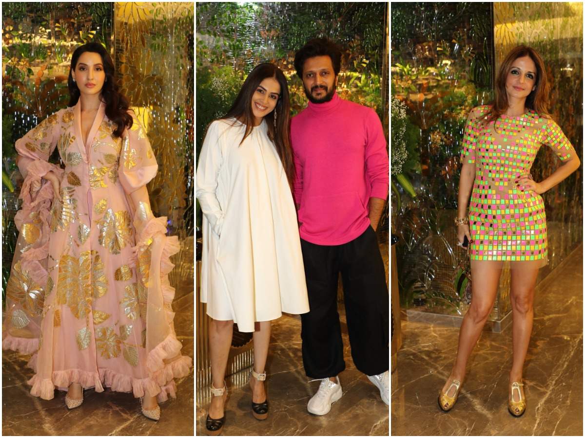 Nora Fatehi, Genelia and Riteish Deshmukh and Sussanne Khan at the luxe event at Lower Parel 