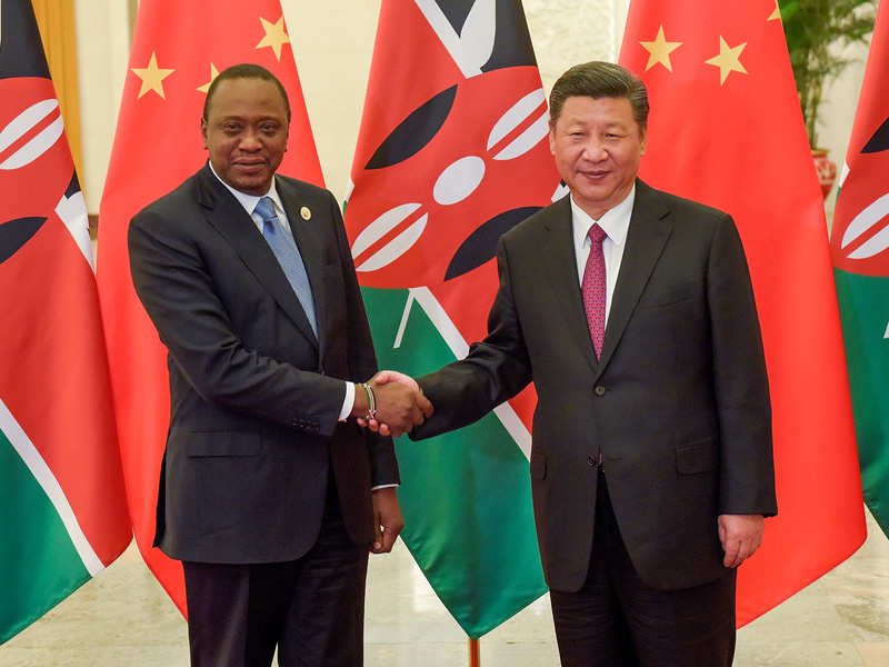 File: Chinese President Xi Jinping (R) shakes hands with Kenyan President Uhuru Kenyatta. (Reuters)