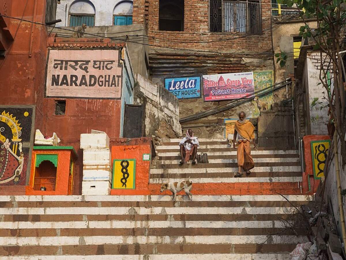 Do you know why bathing is forbidden at this ghat in Banaras?