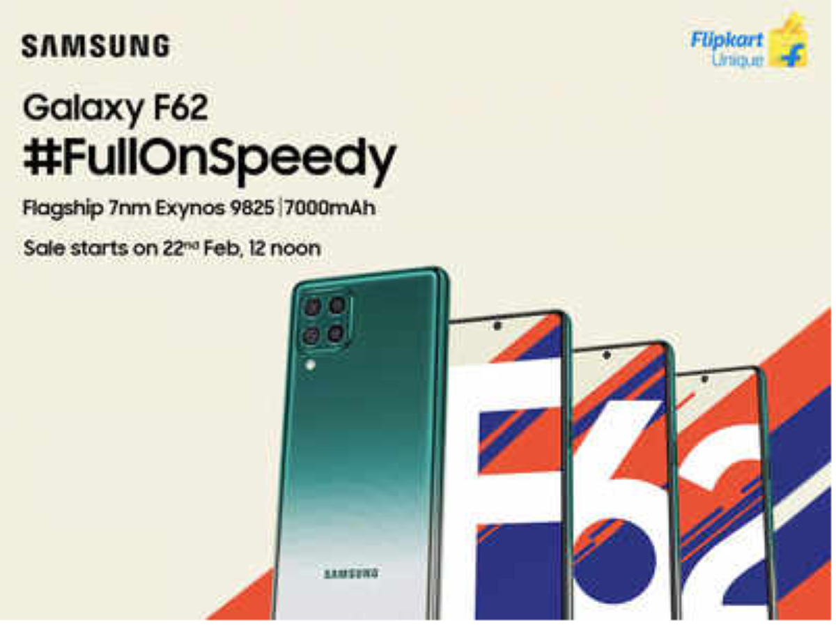 The newly-launched Samsung Galaxy F62 with its flagship 7nm Exynos 9825 processor that lets you do everything at a breakneck speed (quite literally)